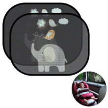 Parasole per finestrini auto, design a cartone animato, facile da applicare, in tessuto a rete, per finestrini laterali dell'auto, confezione da 2,
