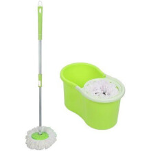 Floor Cleaning Set with Microfibre Technology, 2-in-1 Bucket Spin Mop for Wet Dry Usage, Stainless Steel Material Ensures Durability, Ideal for