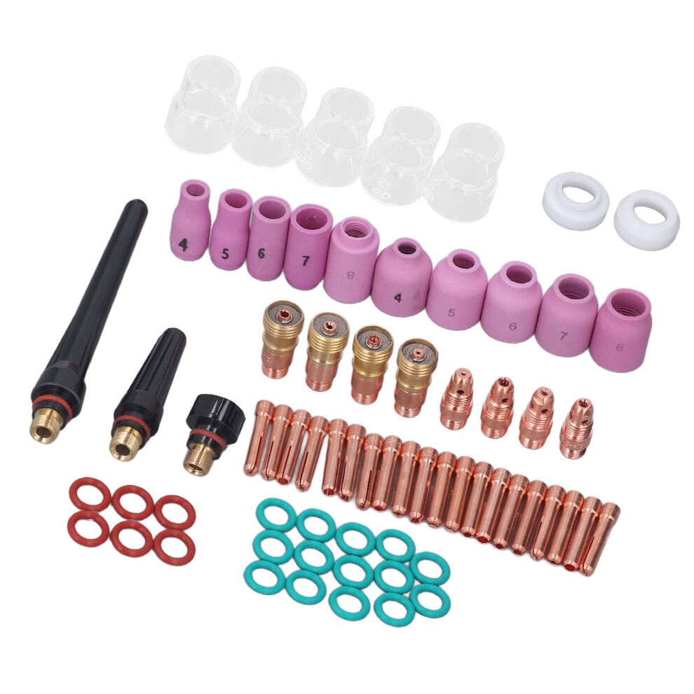 68Pcs Tig Welding Accessory Set For Wp17-26, Copper & Ptfe, Includes Glass Cup 4951380447649