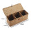 Rectangular Wicker Bin for Shelf Storage, Woven Rectangular Basket with Lid 3 Compartment Storage Basket with Lid for Organizing Cosmetics Books 2