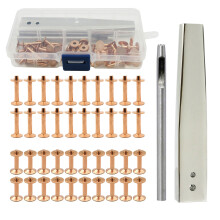 40 Sets Rivets and Burrs with 3.5 Rivet Punch Tool and-Type C