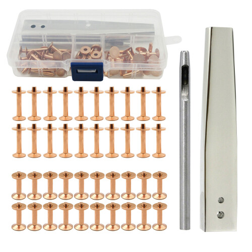 40 sets lederen klinknagels en bramen voor-Type C