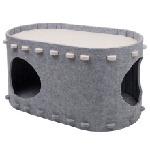 Cat Cave House Sleeping Bed AntiScratching Cats Cave-Light Grey