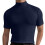 Herren Slim Fit Hoch Elastischer Lila Blau Rollkragenpullover M 5