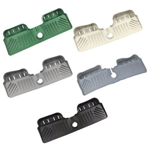 Poignée de robinet de vidange d'évier en Silicone, tapis de-Noir 1