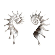 Elegante Muschelohrringe mit offenem Design, Ring zur-Ohrringe