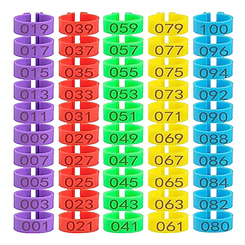 100pcs Practical Poultry Marking Leg Rings for Counting-Red 1