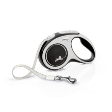(5m, Black) Flexi New Comfort Tape Retractable Dog Lead