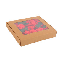 Flower Box Roses Window Gift Box Pendant Jewelry-Red