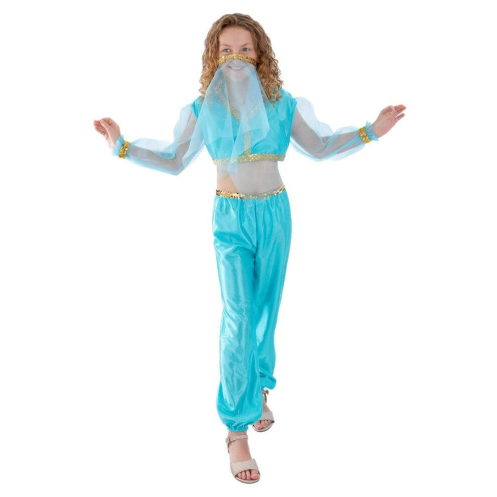Smiffy's (7-9 Years, ) Girls Arabian Princess Costume Set Blue
