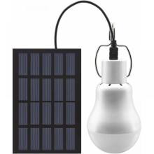 Lámpara solar de camping, bombilla LED portátil con luz blanca fría, control inteligente mediante sensor de luz para iluminación automática,