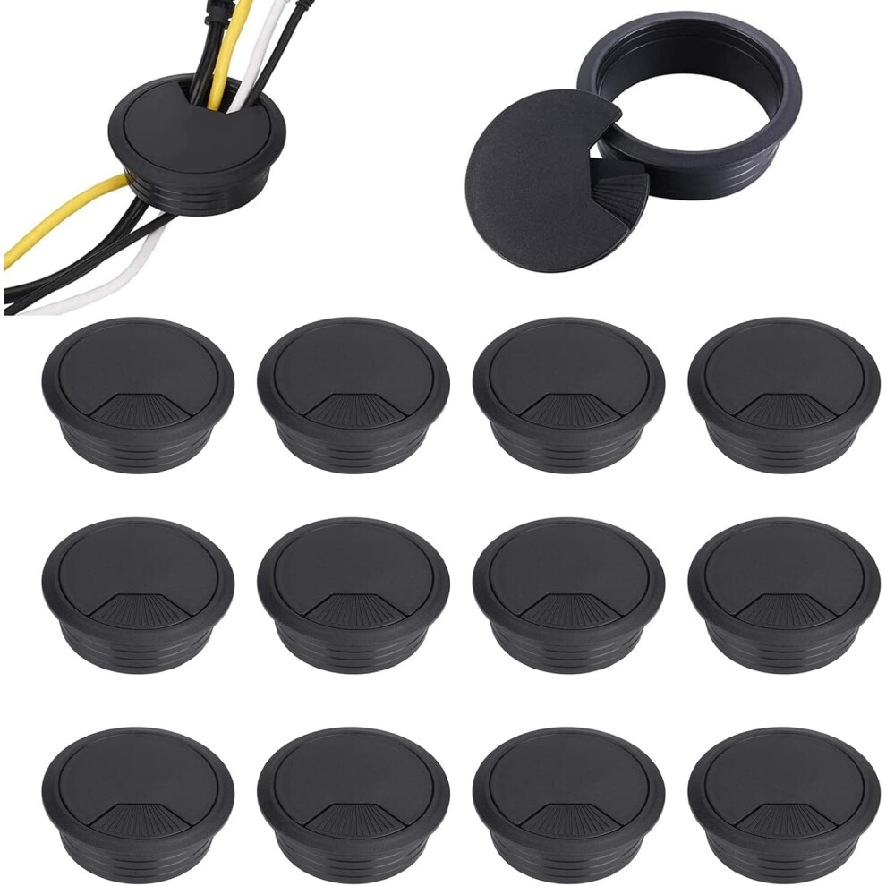 Desk Wire Cord Grommets, Office Pc Desk Cable Organizer With Snap-On Cover For Effective Cable Management, Round Recessed Cable Hole Cover For 9448196625026