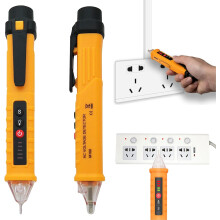 Beröringsfri spänningsdetekteringsverktyg, högprecisions elektrisk spänningsdetektor med LED-ficklampa, lättanvänd, multifunktionell, perfekt