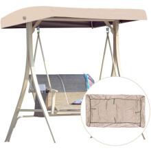 Outdoor Swing Canopy Replacement, 210D Oxford Cloth Water-resistant & Windproof, Grau Universal Cover For Patio Swing Garden Relaxation, Easy
