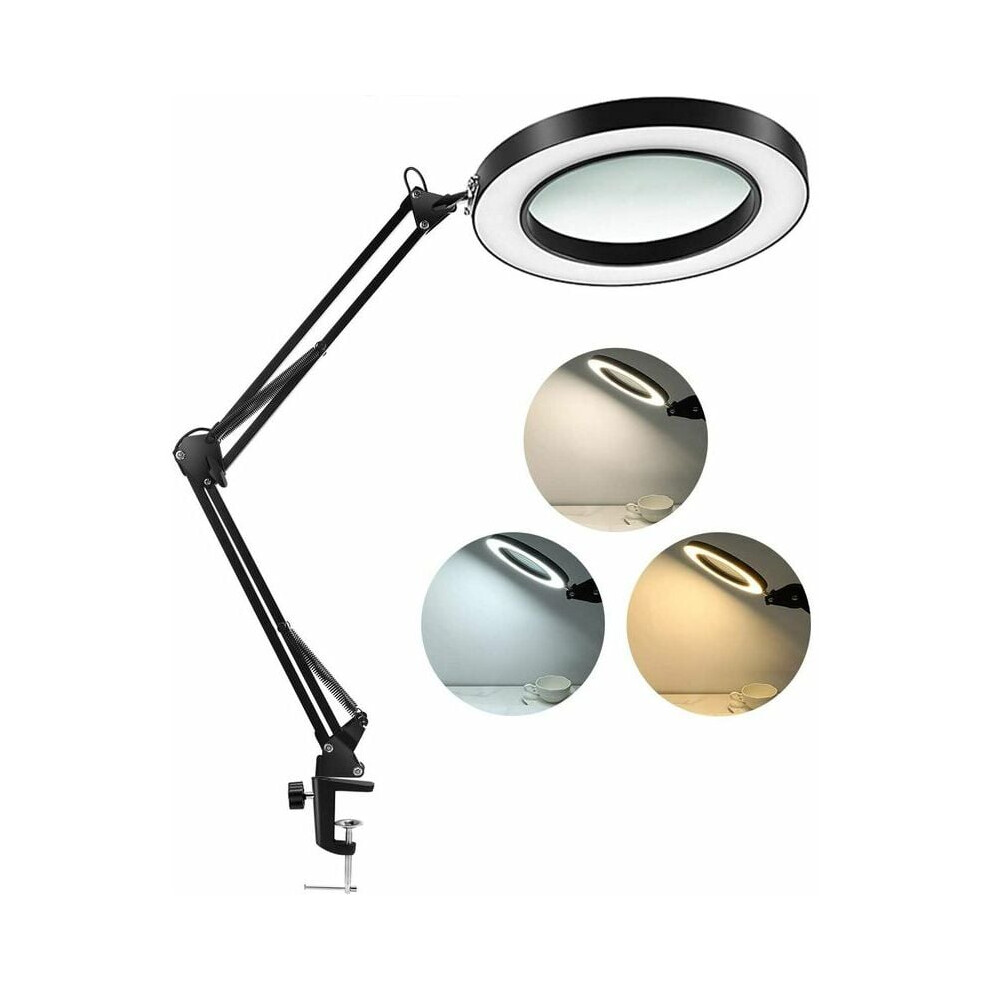 Light Illuminated Precision, 2.25X Magnifying Glass With Stepless Dimmable Illumination, 3 Color Modes And Swivel Arm For Unmatched Versatility