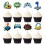 Διακοσμητικό διπλής όψης για επιδόρπιο για cupcakes, δώρα για πάρτι για λάτρεις των 1
