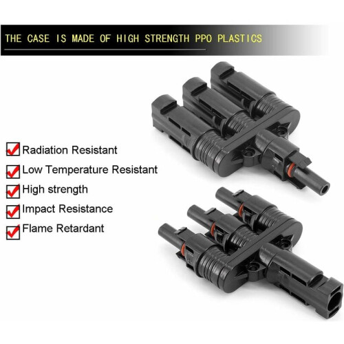 Branch Cable Connectors for Solar Panels, High Security Self-locking System, Easy Insertion and Removal 2