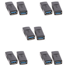 10 Peças Adaptador Usb 3.0 Tipo um Fêmea para Fêmea Conector Trocador de Gênero
