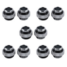 10Pcs G1/4 External Thread Male to Male Water Cooling Rotary Fitting Adapter Water Cooling Connector Silver