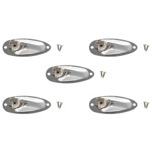 5 Unids Guitar Jack 1/4 Pulgadas Entrada Salida Jack Plate Socket 6.35mm Chrome Silver para Fd Strat Style Guitar Parts