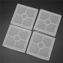 Moldes de Silicona para Posavasos Molde de Resina de Silicona, Moldes Epoxi Transparentes para Fundición Con Resina,Cemento Y Arcilla Polimérica