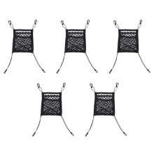 5X 3-Layer Car Mesh Organizer, Stretchable Back Net Bag, Barrier of Backseat Pet Kids, Cargo Tissue Purse Holder