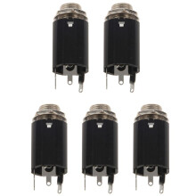 5Pc Black Guitar Endpin Jack 6.35 Input for Any Guitar Eq Pickup Output Guitar Parts & Accessories