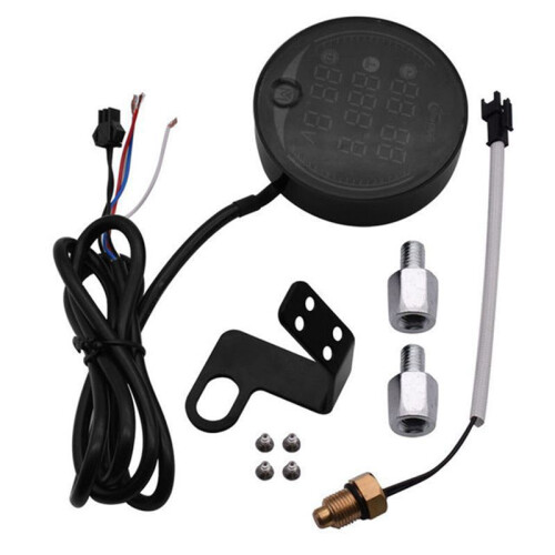 2X 5 in 1 Motorcycle Water Temperature USB Rechargeable  Voltmeter LED Night Vision Meter with Temperature Sensor 2