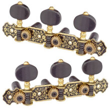 2X Cabeças de Máquina de Guitarra Clássicas Cravelhas de AfinaçãO de Cordas de Ouro Chave 3L Afinadores Peças Peças Peças Acessórios