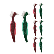 8 Pcs Premium Hard Denture Brush Toothbrush, Cleaning Brush, Multi-Layered Bristles &Portable Denture Double Sided Brush