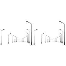 40Pcs Model Railway 10cm Lamp Post Street Lights HO Scale 1:87 LED 3V Resistors LQS08 Single -Bright White