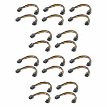 20-Pack Grafische Kaart 6-Pins Naar 8-Pins PCIe-Adaptervoedingskabel (Voedingskabel voor GPU-Videokaart) 7,8 Inch