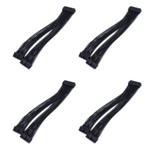 4X ATX 24Pin 1 to 2 Port Power Supply Extension Cable PSU Male to Female Splitter 24PIN Extension Cable