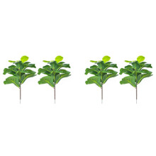 4Pcs Artificial Fiddle Leaf Fig Tree 19.6 Inch Faux Plants Ficus Bush Greenery for Wedding Courtyard Outdoor Decoration