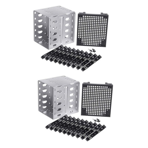 2X 5,25 Polegadas um 5 x 3,5 Polegadas  HDD Cage Rack Gabinete de Disco Rígido Bandeja de Disco Rígido Adaptador Caddy