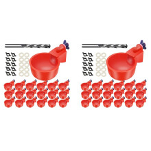 32 Pacotes de Copos Automáticos de água de Frango Bebedouros de Aves Alimentador de água de Aves Copos de água de Frango com Broca