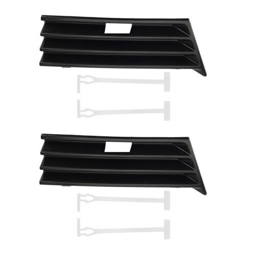 2X for   E-Class W210 1995, 1996, 1997, 1998 Bumper Tow Hook Cover Front