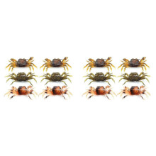 Jeu de Leurre de Pêche AU Crabe 12 Pièces, Appâts de Crabe Simulés Leurres de Poisson Artificiels avec Crochet Pointu, Appâts de Mer Souples 3D
