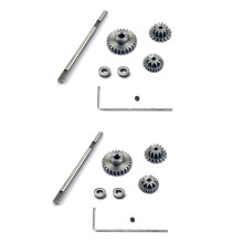 2 set Metal Transmission Gear with D Axis Gearbox Steel Gears Set for WPL D12 1/10 RC Car Upgrade Parts Accessories