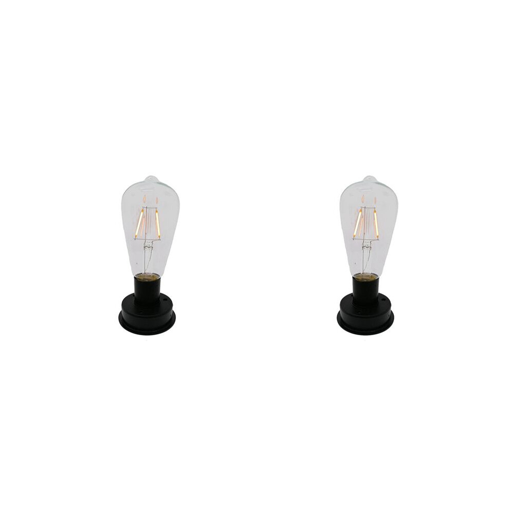 2Pc Solar LED Tungsten Filament Bulb Lamp 2800K Automatic Light Sensors Fence Night Lights for Garden Lamp(7cm)