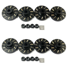 8x for 1/18 Scale FMS EAZYRC RocHobby Brass Wheel Hex Adapter Axle Counterweight Brake Disc RC Car Upgrade Parts,Black