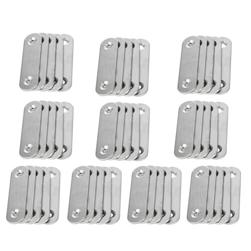 60mm x 16mm Straight Repair Joining Mending Flat Plate Bracket 50Pcs