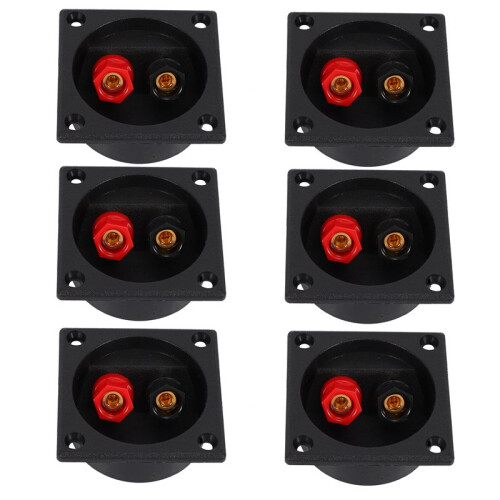 6X New Square Board Binding Post Speaker Box Terminal Cup Wire Cable Box Connector