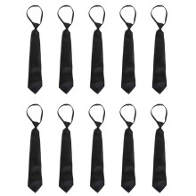 10X Mann Feste Schwarz Polyester Reissverschluss Krawatte Glatte Reissverschluss Bindung