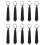 10X Men Solid Black Polyester Zip  Necktie Smooth Zipper Tie 1