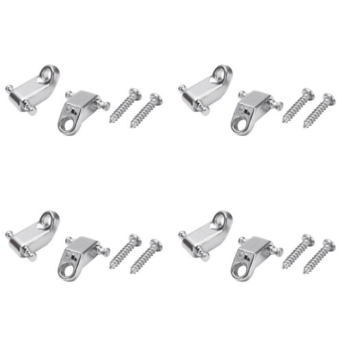 A Set 8 Pcs Electric Guitar Roller String Tree String Retainer - Silver
