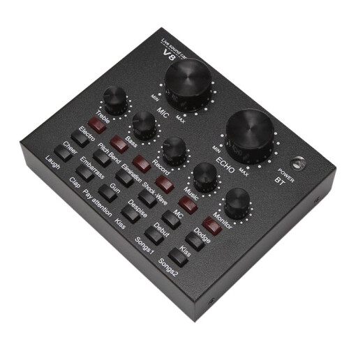 3X V8 Sound Card Audio Set Interface External USB Live Microphone Sound Card  Function for Pc Mobile Phone 1
