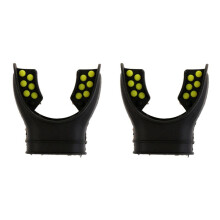 2X Bocal Snorkel Regulador Bocal de Mergulho Acessório Universal Respirador de Mergulho de Silicone Amarelo