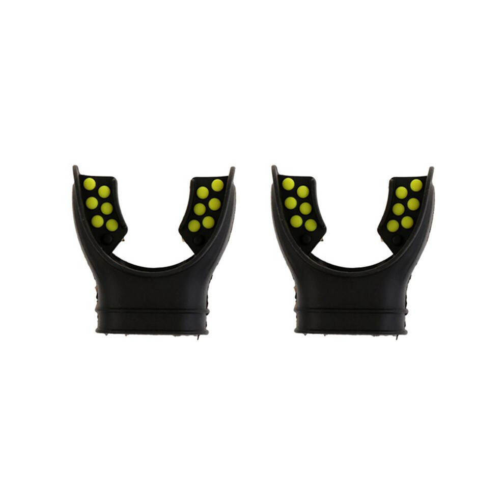 Yellow 2X Snorkel Mouthpiece Regulator Diving Mouthpiece Universal Accessory Replacement Scuba Silicone Respirator