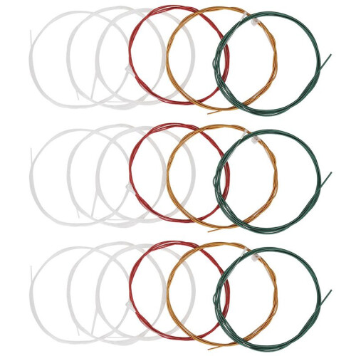 18x IRIN C105 Rainbow Guitar Strings Nylon Core Colorful Coated Copper Alloy Wound(.028-.043)